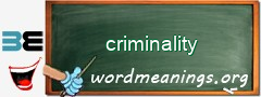 WordMeaning blackboard for criminality